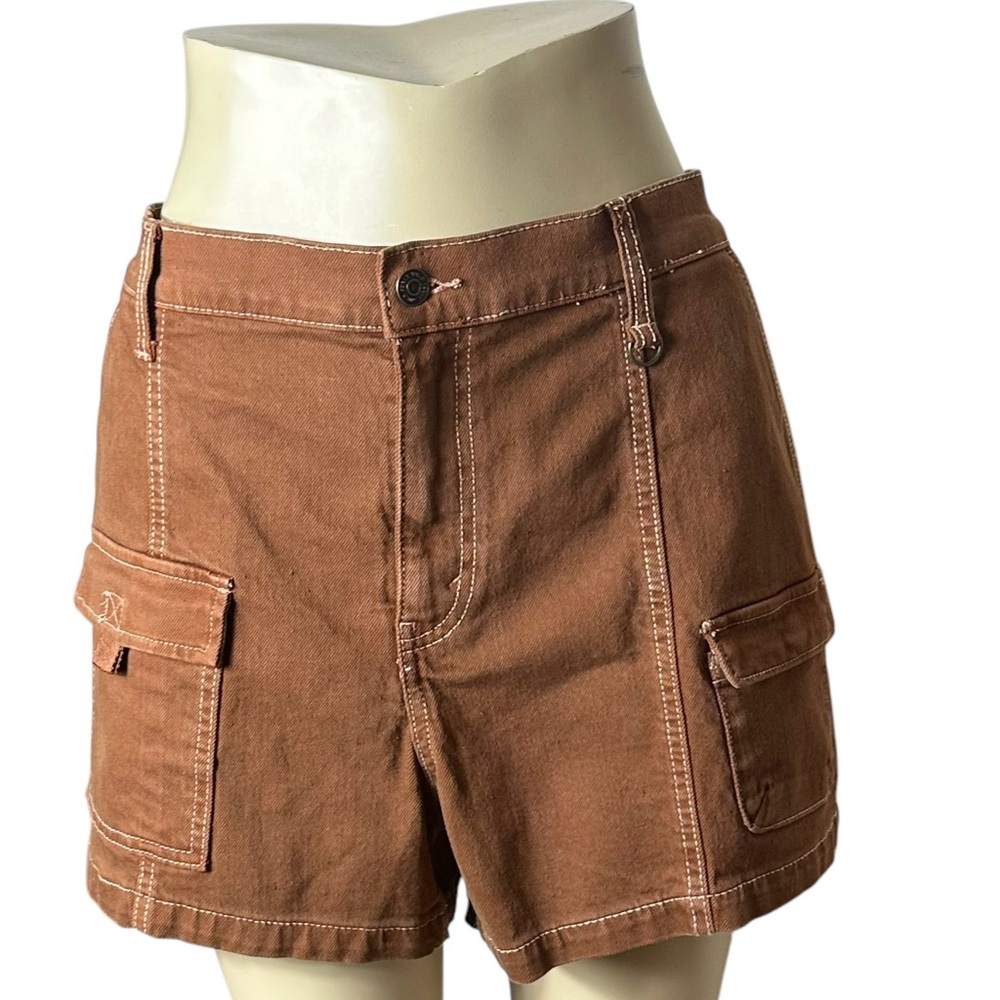 Mid-Rise Utility Shorts Brown - Picture 2 of 16